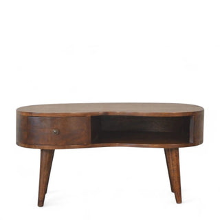 Vintage Mid-Century Round Chestnut Coffee Table