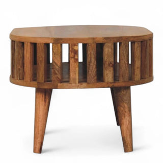 Vintage Mid-Century Round Solid Wood Coffee Table