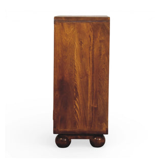 Larissa Rattan Wardrobe Cane Double Doors Chestnut Bun Feet Natural Rattan