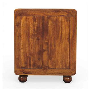 Larissa Rattan Wardrobe Cane Double Doors Chestnut Bun Feet Natural Rattan