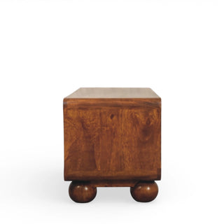 Larissa Rattan Sideboard 4 Cane Drawer Fronts Open Centre Chestnut Bun Feet Natural Rattan