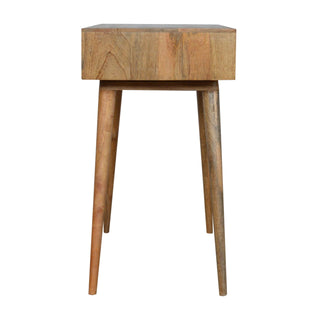 Bastian Writing Desk Mango Wood Tile-Carved Drawer With Open Slot
