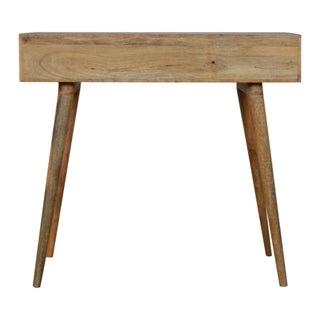 Bastian Writing Desk Mango Wood Tile-Carved Drawer With Open Slot