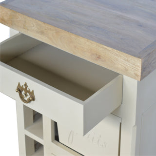 Fleur Kitchen Cabinet French Country Cream Hand-Painted Oak Top Cabriole Legs