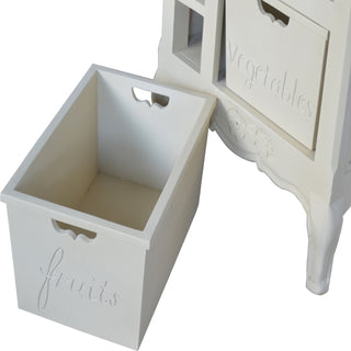 Fleur Kitchen Cabinet French Country Cream Hand-Painted Oak Top Cabriole Legs