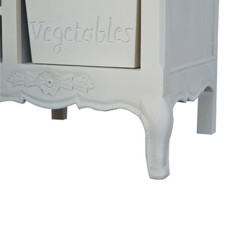 Fleur Kitchen Cabinet French Country Cream Hand-Painted Oak Top Cabriole Legs