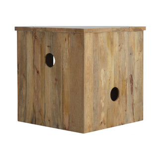 Nook Corner Media Unit Hand-Distressed Mango Wood Glazed Cabinet Doors with Round Knobs