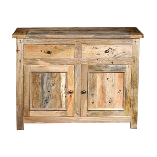Millstone Small Sideboard with Two Drawers and Cupboards in Reclaimed Oak Finish