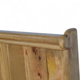 Monks Entryway Storage Bench Solid Mango Wood Panelled High Back Lift-Top Settle