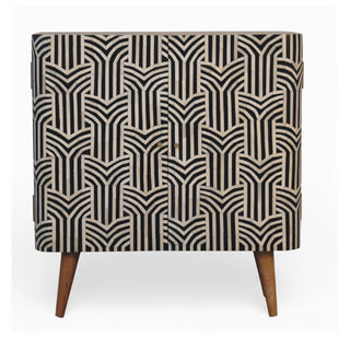 Edessa Bone Inlay Cabinet Art Deco Natural Oak