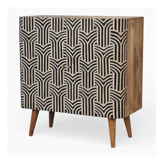 Edessa Bone Inlay Cabinet Art Deco Natural Oak