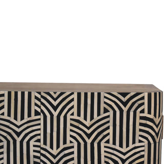 Edessa Bone Inlay Cabinet Art Deco Natural Oak