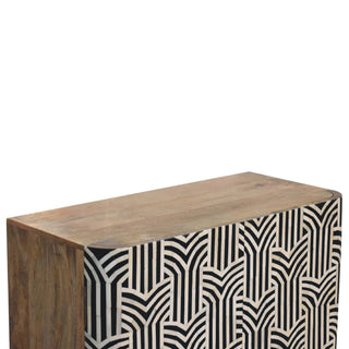 Edessa Bone Inlay Cabinet Art Deco Natural Oak