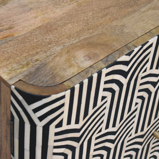 Edessa Bone Inlay Cabinet Art Deco Natural Oak