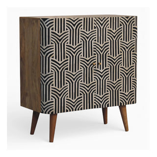 Edessa Bone Inlay Cabinet Art Deco Natural Oak