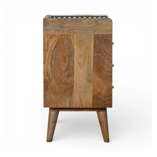 Bone Inlay Bedside Table Dot Gallery Back Three Drawer