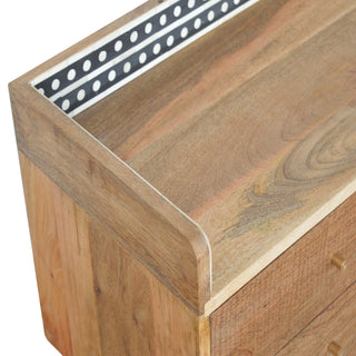 Bone Inlay Media Unit Dot Gallery Back Natural Wood