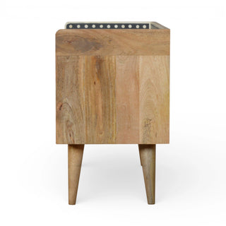 Bone Inlay Media Unit Dot Gallery Back Natural Wood