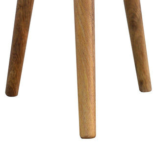 Bone Inlay Stool Honeycomb Round Top Natural Wood Tripod