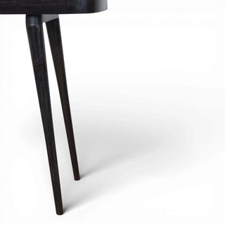 Larissa Rattan Console Table Woven Cane Top Carbon Black Splayed Legs Natural Rattan