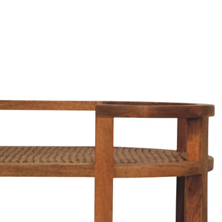 Isla Rattan Coffee Table Butler Trolley Castor Wheels Woven Shelf Natural Rattan
