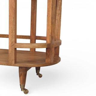 Isla Rattan Coffee Table Butler Trolley Castor Wheels Woven Shelf Natural Rattan