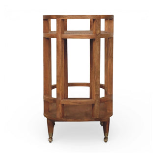 Isla Rattan Coffee Table Butler Trolley Castor Wheels Woven Shelf Natural Rattan