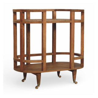 Isla Rattan Coffee Table Butler Trolley Castor Wheels Woven Shelf Natural Rattan