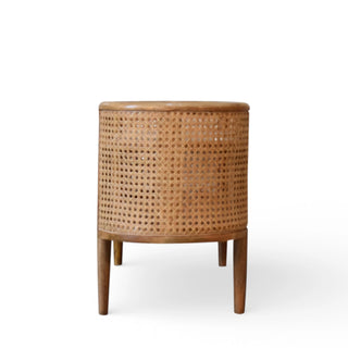 Larissa Rattan Sideboard Curved Cane Body Open Shelves Rounded Ends Natural Rattan