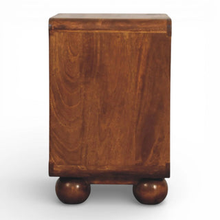 Chestnut Rattan Nightstand with 2 Drawers | Solid Mango Wood