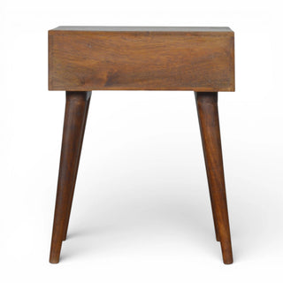 Gold Pattern Bedside Table | Chestnut Mango Wood