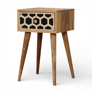 Mini Bone Inlay Bedside Table | Solid Mango Wood