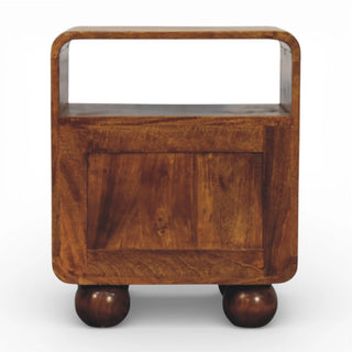 Chestnut Rattan Nightstand with 2 Drawers | Solid Mango Wood