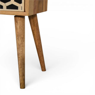 Mini Bone Inlay Bedside Table | Solid Mango Wood