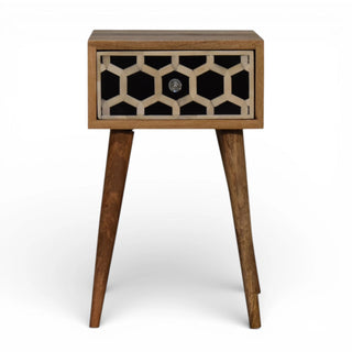 Mini Bone Inlay Bedside Table | Solid Mango Wood