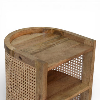 Slim Open Rattan Bedside Table | Solid Mango Wood