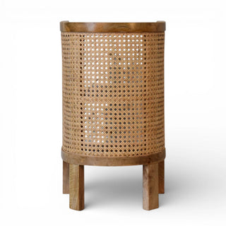 Slim Open Rattan Bedside Table | Solid Mango Wood