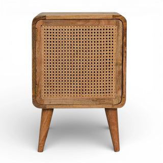 Rattan Door Bedside Table | Solid Mango Wood