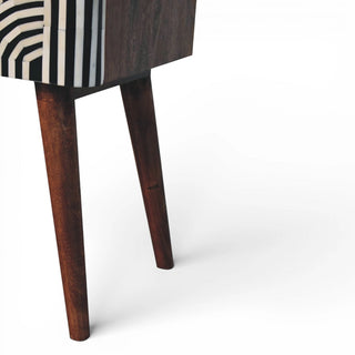 Honey Caramel Bone Inlay Bedside Table | 2-Drawer