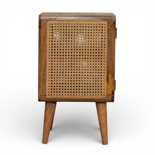 Rattan Door Bedside Table | Solid Mango Wood