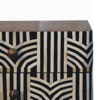 Honey Caramel Bone Inlay Bedside Table | 2-Drawer