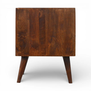 Gold Pattern 2 Drawer Bedside Table | Chestnut Mango Wood