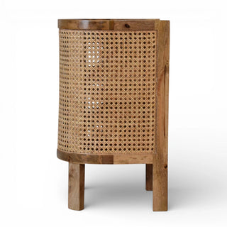 Slim Open Rattan Bedside Table | Solid Mango Wood
