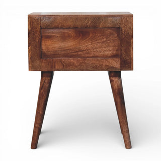 Honey Caramel Bone Inlay Bedside Table | 2-Drawer