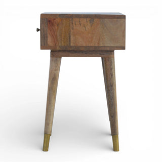 Gold Brass Inlay Bedside Table | 1 Drawer Scandinavian Legs