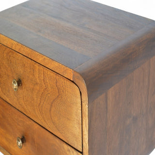 Mid-Century Floating Nightstand | Curved Chestnut Design