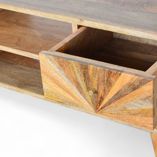 Mid-Century Modern Solid Wood Sunrise TV Stand