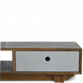 Two-Tone Hand Painted Solid Wood Media Unit