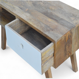 Two-Tone Hand Painted Solid Wood Media Unit