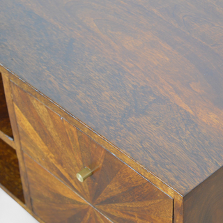 Mid-Century Modern Chestnut Sunrise Solid Wood TV Stand